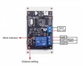 DC 12V-24V Ultrasonic Range Finder Module Relay Switch 5-500cm Adjustable Distance Tester for Alarm